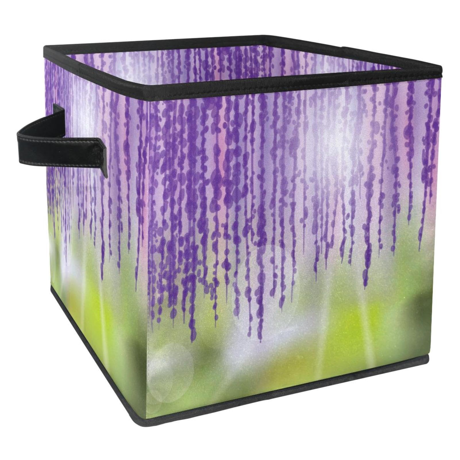 Boîte de rangement en tissu violet pour retrouver un intérieur serein