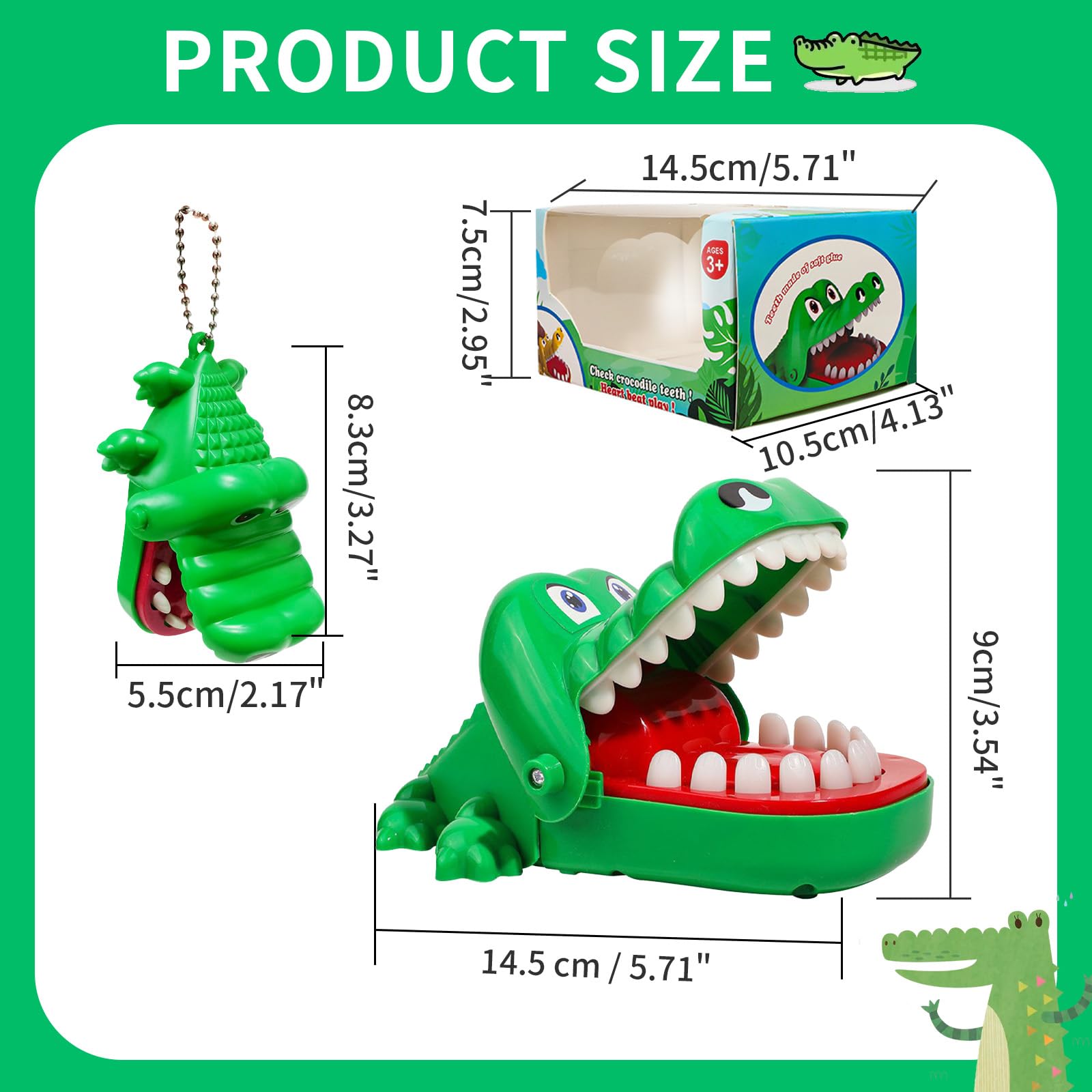 Crocodile Dentist Game, 2Pcs Crocodile Teeth Game, Crocodile Toy with Pendant - Image 2