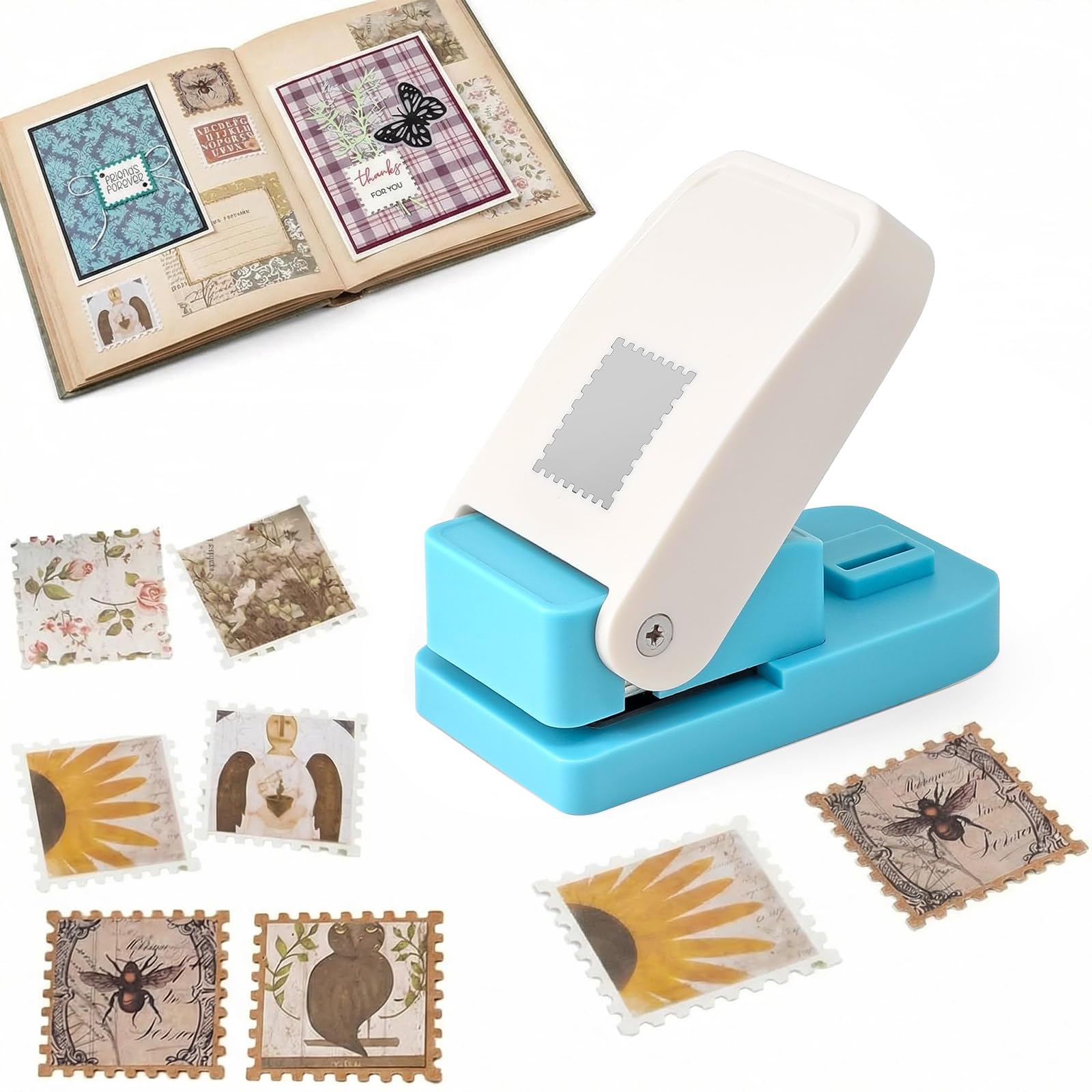 Rusokufo Stempel Locher 3x4 Cm Large Rectangular Stamp Punch Lever Mechanism Paper Punch For Crafting Scrapbooking DIY Card Making Art Handicraft