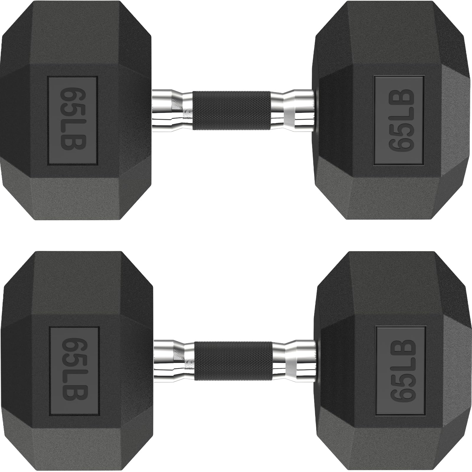HANDBODE Rubber Encased Hex Dumbbell Pair