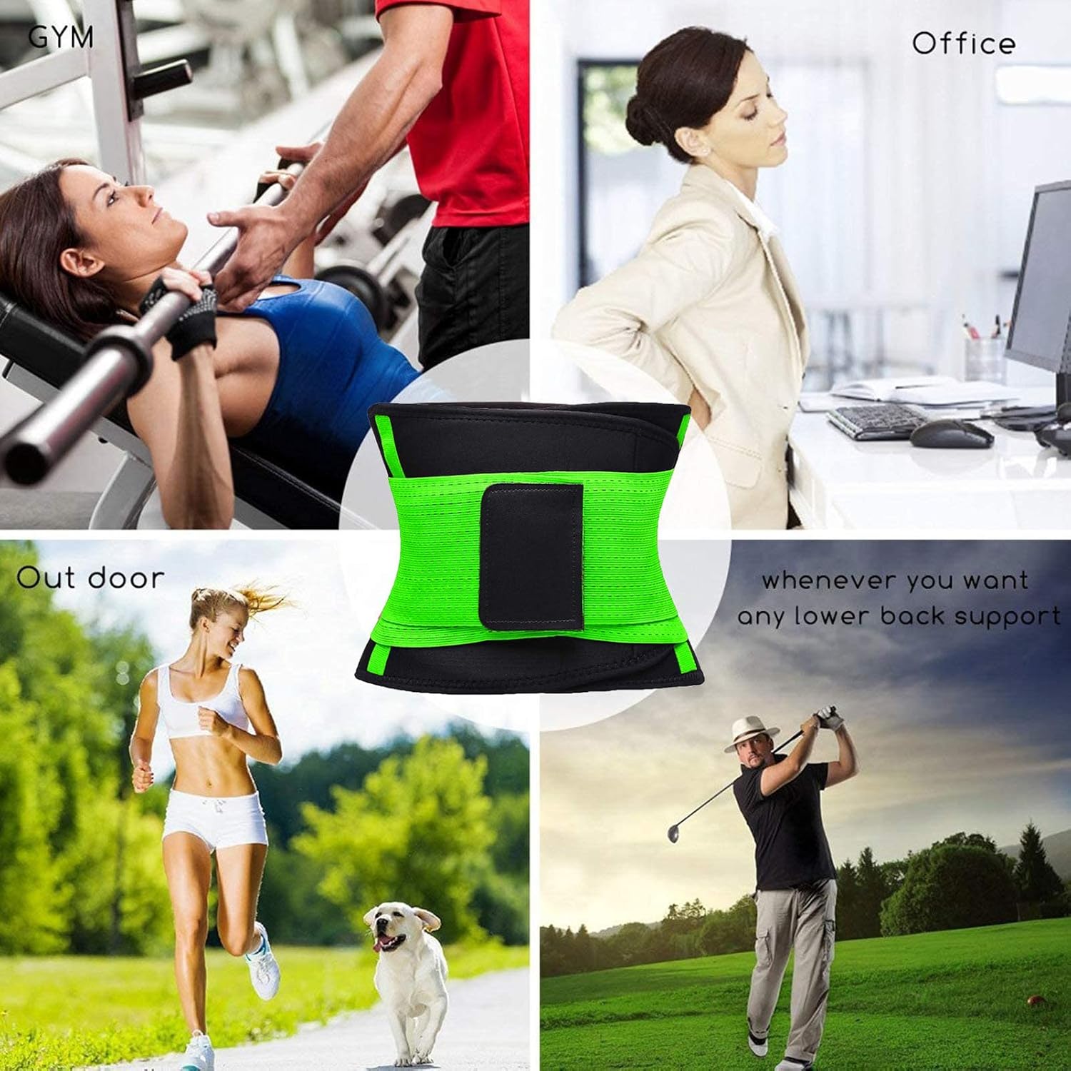 VENUZOR Waist Trainer for Women BLACK&GREEN(UP Graded) - Waist Cincher Trimmer - Slimming Body Shaper Belt - Sport Girdle Belt