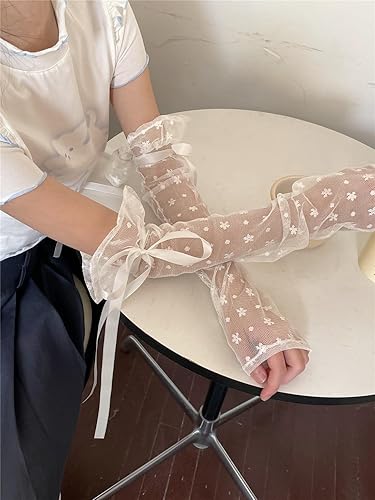 Miniatura 2 de Lace Kawaii Long Fingerless Gloves Aesthetic Y2k Arm Warmers Acubi Gothic Accessories Floral Graphic Women Clothes