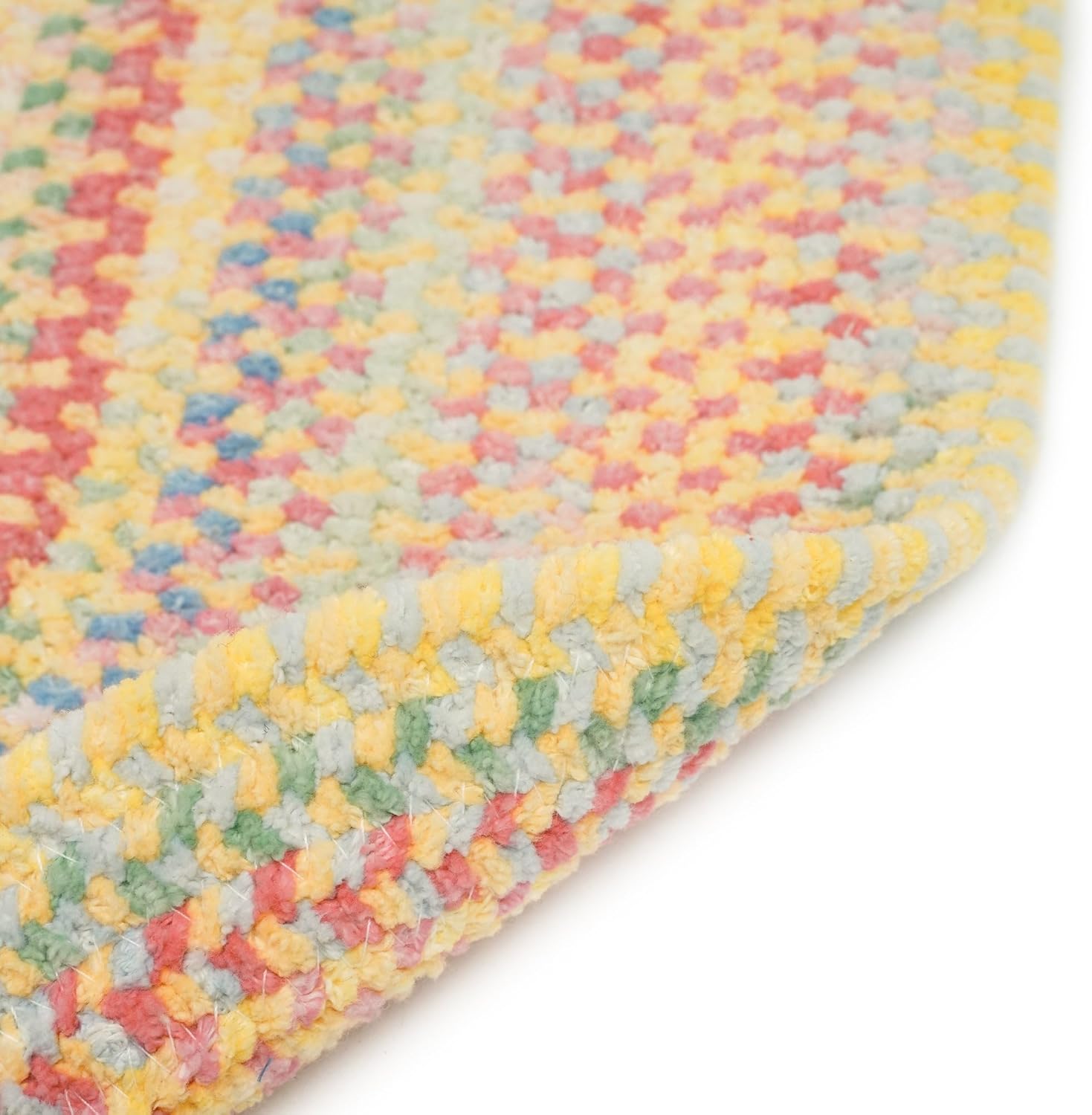 Capel Rugs Baby's Breath 8" x 28" Oval Braided Rug - Light Yellow