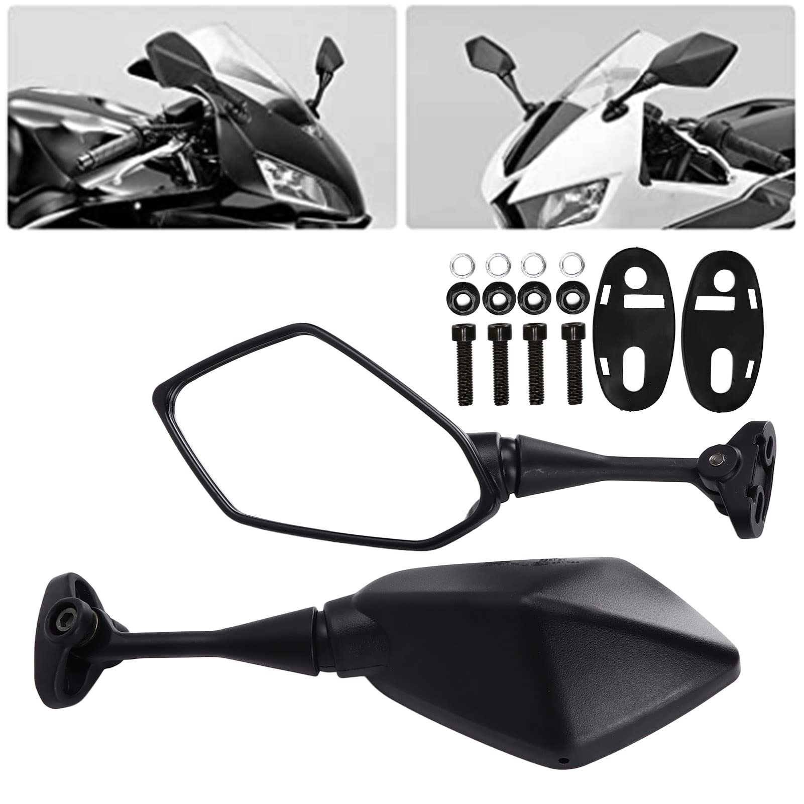 Cbr600 Specchi Specchi Er6F Nero Coppia Specchi Retrovisori Moto Sinistra Destra Sostituzione Per Cbr600Rr Cbr600 F4 F4I Cbr1000Rr Cbr250R