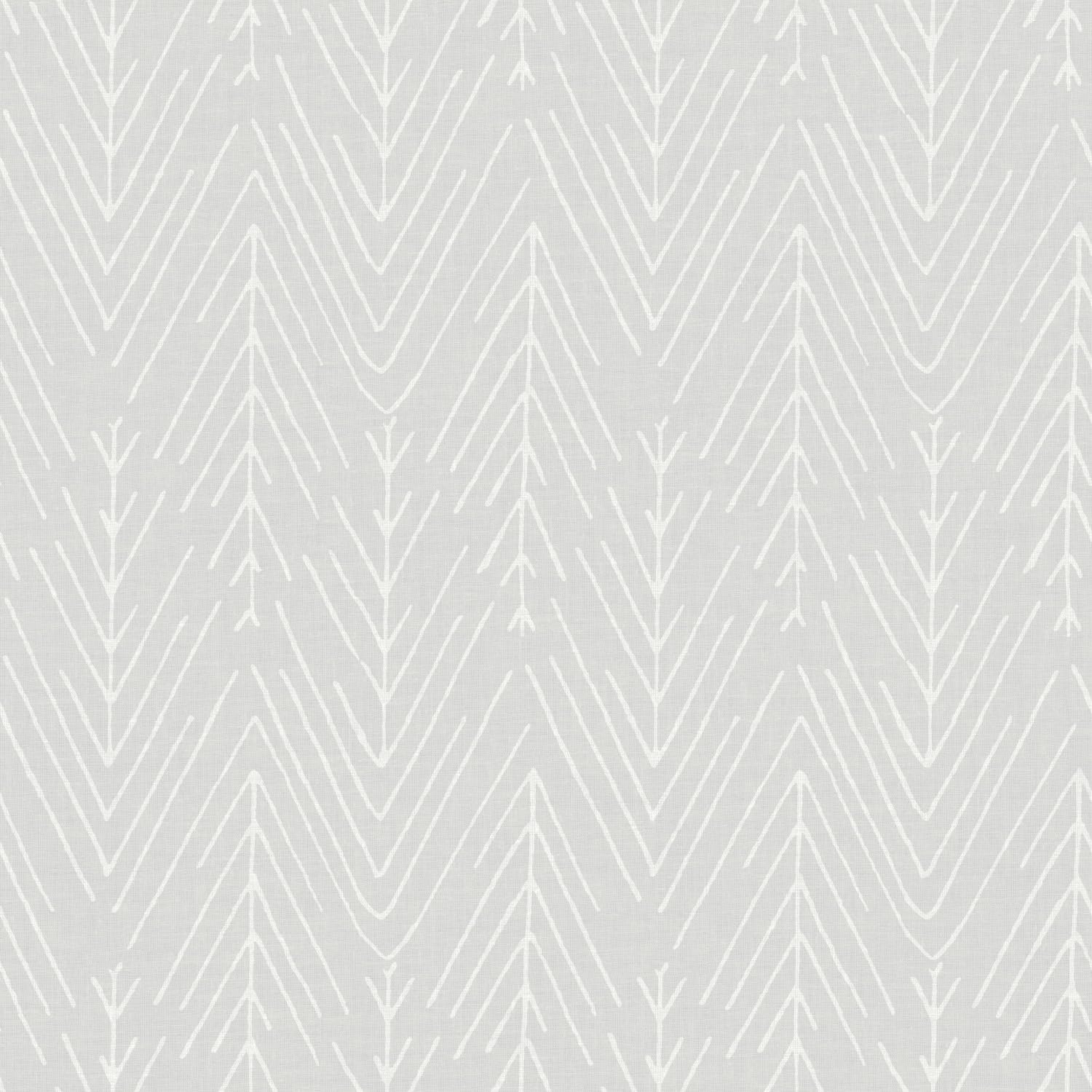 RoomMates RMK11672WP Light Gray Twig Hygge Herringbone Peel and Stick Wallpaper, Grey/White, 20.5" x 198"