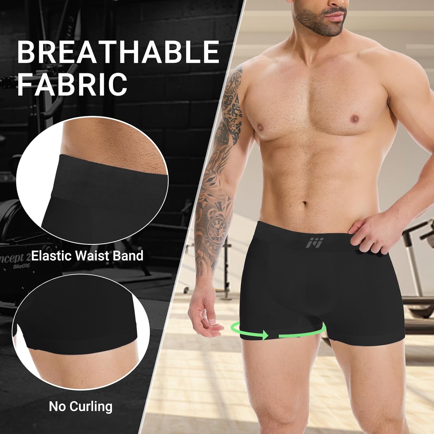 3 Pack Compression Shorts Men, Spandex Running Shorts Athletic Workout Sport Performance Baselayer Underwear