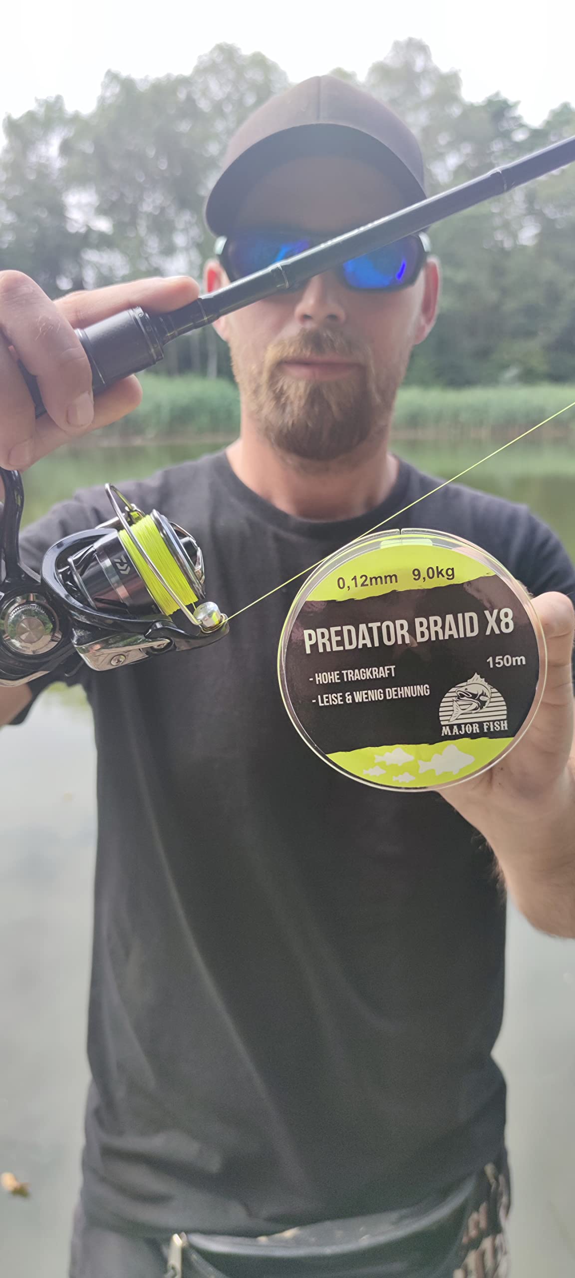 Fil De Pêche Tressé 8 Plis Major Fish Predator Jaune Citron 150m 0,08mm 5kg - Braid Haute Visibilité