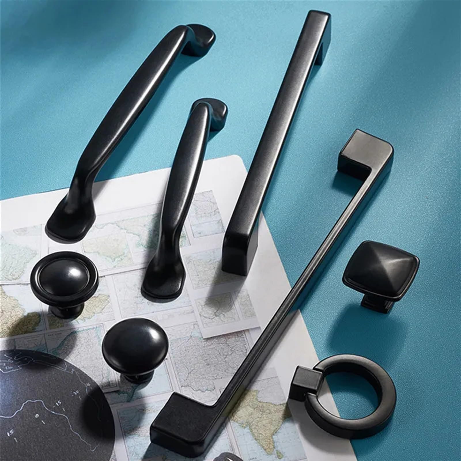 Boutons de placard et poignées noires pour meubles pour remplacer la quincaillerie