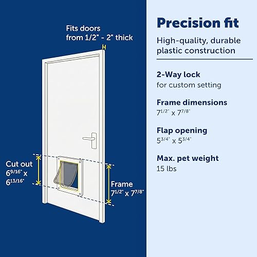Miniatura 4 de Puerta interior con bloqueo de 2 vías para gatos PetSafe - Permite un movimiento conveniente entre habitaciones y minimiza los arañazos - Puerta