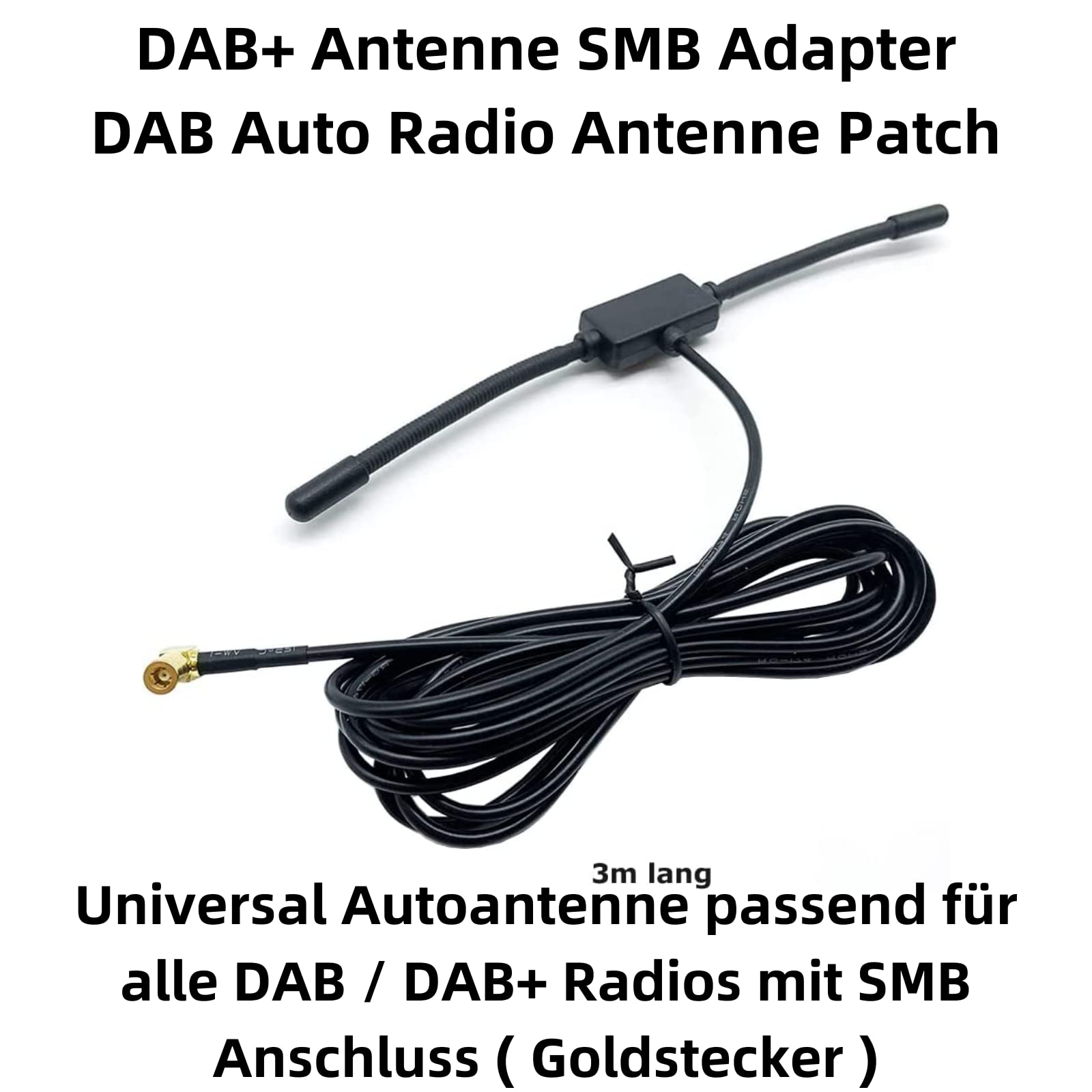 Tin-Nik DAB+ Autoradio Antenne, Glasklebeantenne Mit SMB Buchse Für DAB