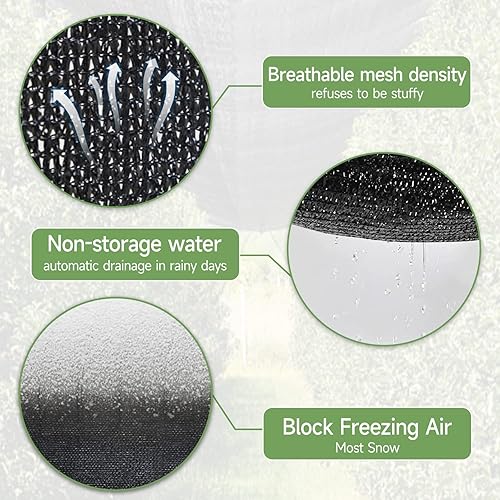 Miniatura 3 de FOTMISHU Tela de protección solar antienvejecimiento de 75% a 80% de malla solar de 10 x 13 pies, red resistente a los rayos UV, lona de malla para