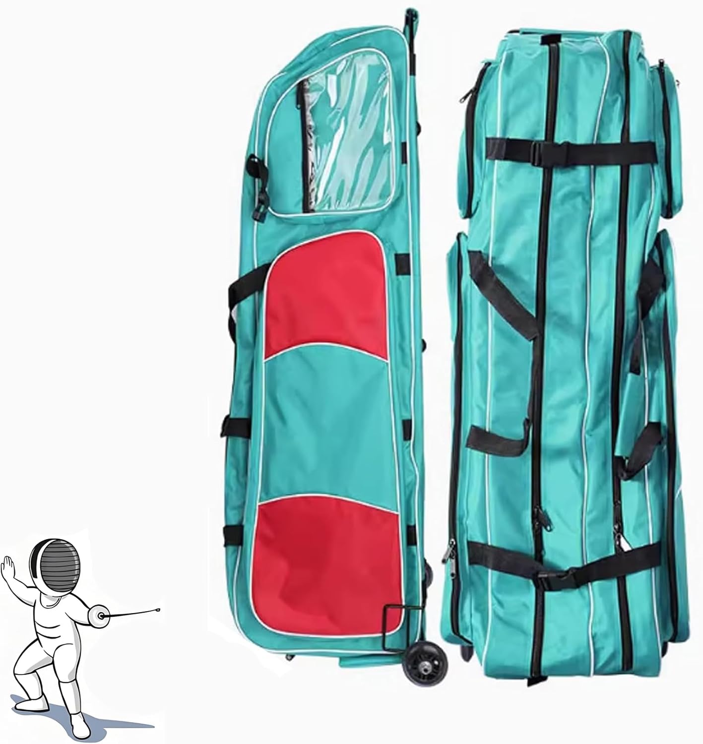 Fencing Roller Bag, Fencing Suit Pull Rod Type Sword Bags, Fencing Equipment Roller Storage Bag, Waterproof Oxford Fabric