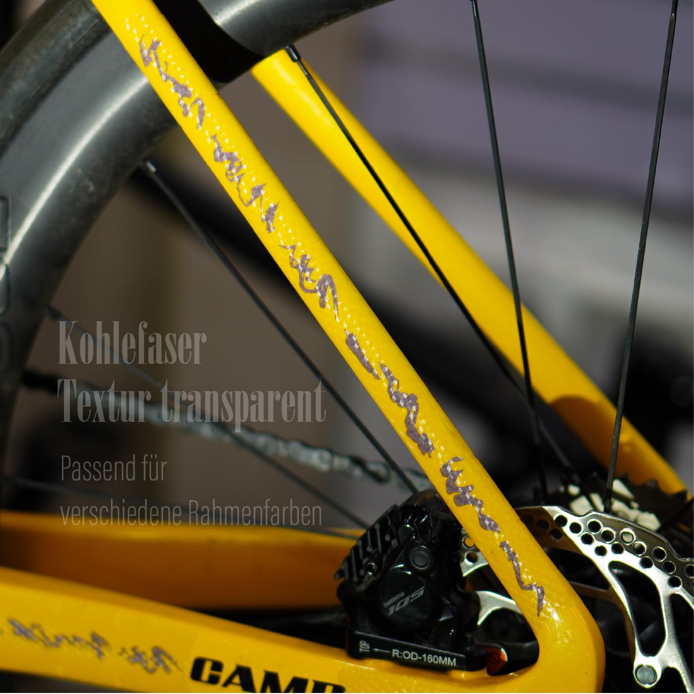 Chooee Set di 20 adesivi per bicicletta da corsa, per tubo superiore e inferiore, ruota posteriore superiore e inferiore (nero/trasparente)