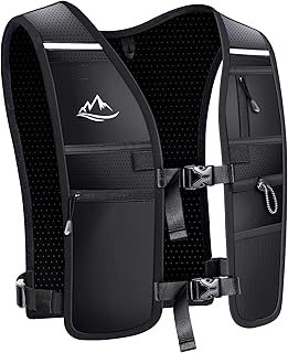 ISEYOU Ultraleicht Laufweste, Reflektierender Trinkrucksack für Damen und Herren, Trail Rucksack Trinkweste, Verstellbarer...