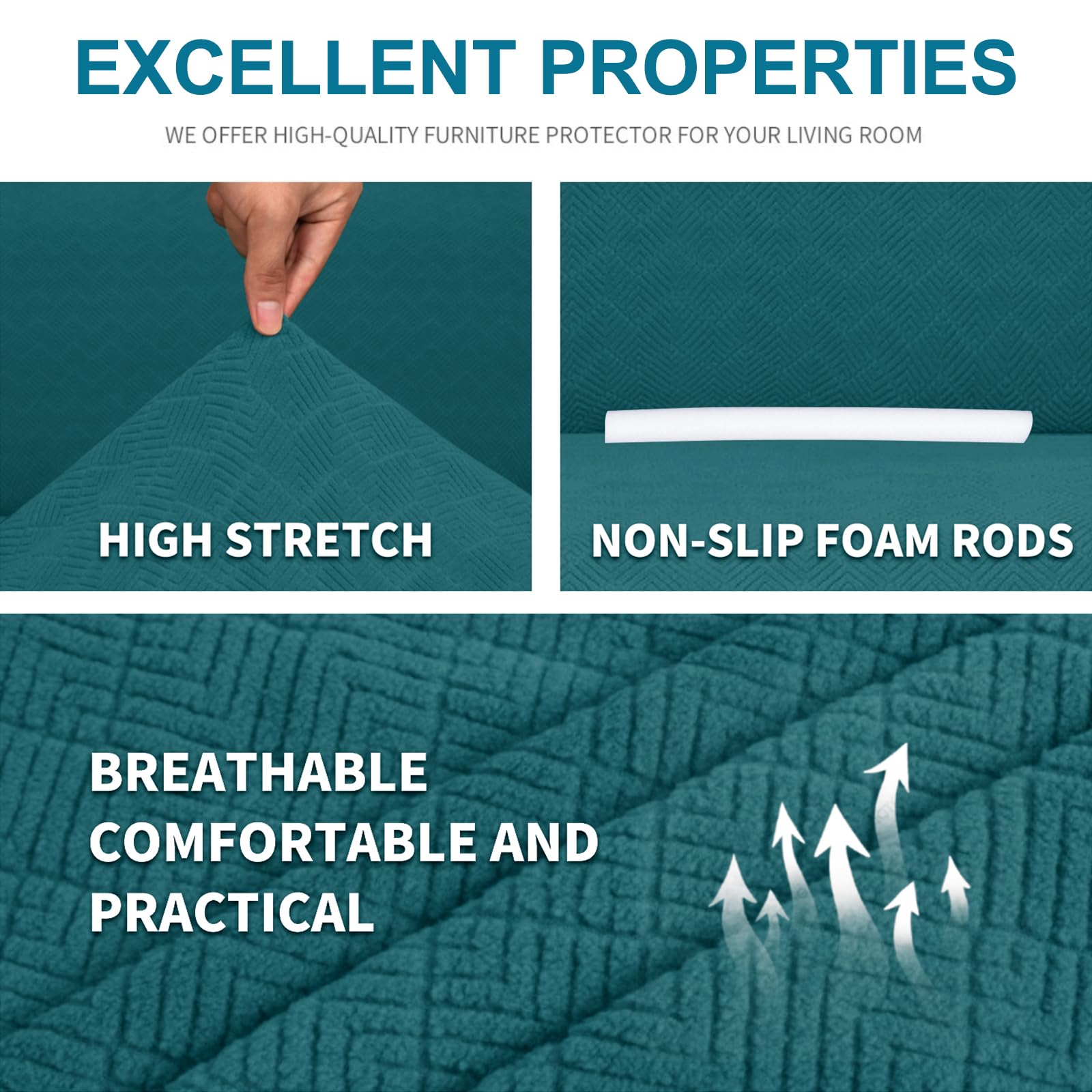 YSTELLAA Elasticizzato Copridivano 3 Posti, Universale Copri Divano Con Braccioli, Moderno Copridivani Elasticizzati, Copridivano Antigraffio Gatto, Sofa Cover Antiscivolo Lavabili, Verde Scuro