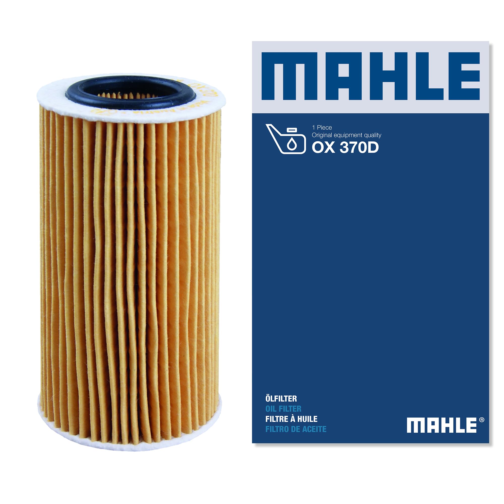 MAHLE OX 370D Oil Filter - Oil Filter with Gasket / Gasket Set
