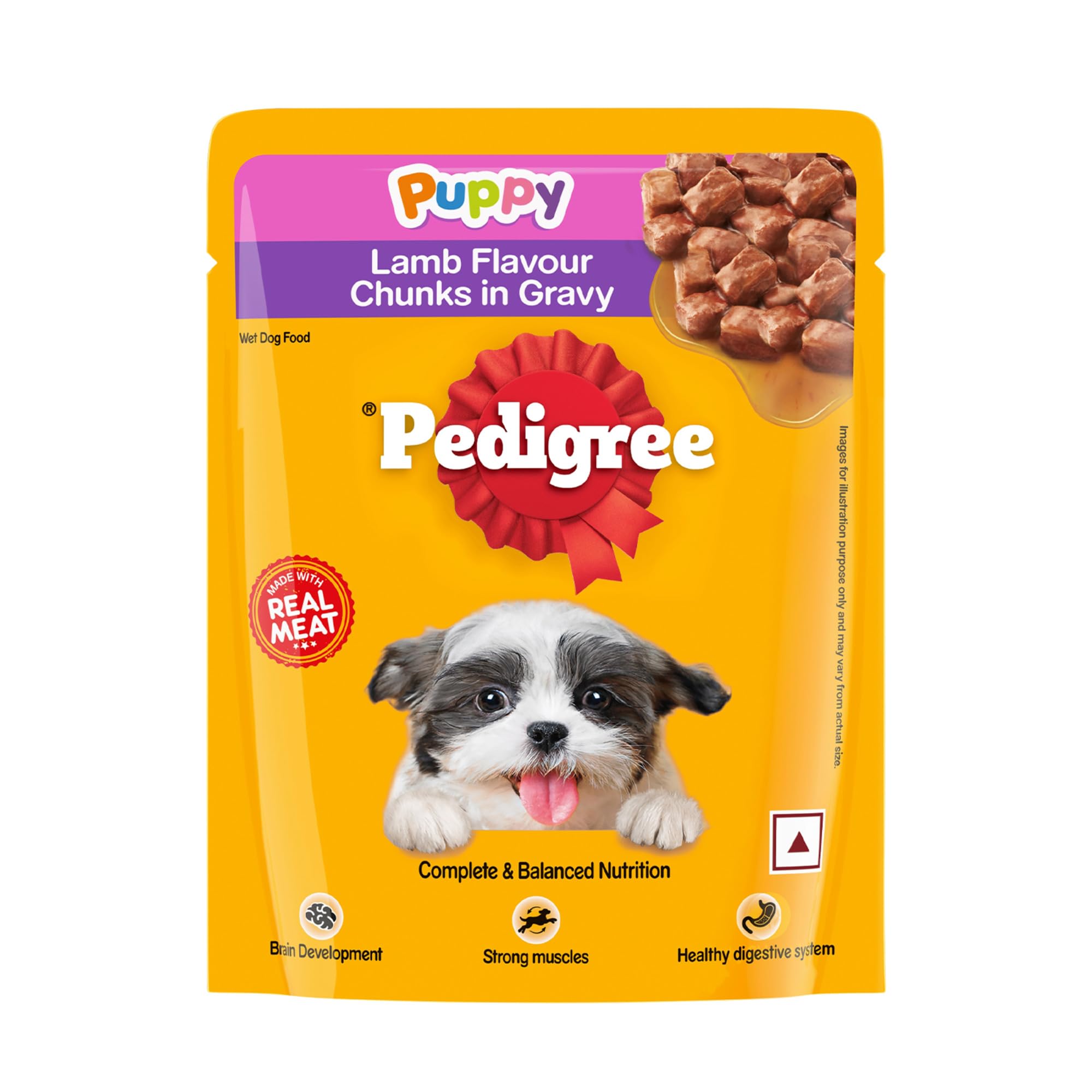 Pedigree Puppy Wet Dog Food, Lamb Flavour Chunks in Gravy, 70 g, Made with Real Meat Protein, 100% Complete & Balanced Meal for Puppies (B0CHY7Q9QZ) Amazon Price History, Amazon Price Tracker