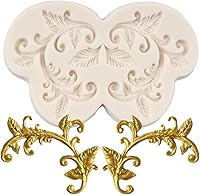 Vista 12 de Molde de fondant barroco Curlicues Scroll Lace Border Molde de silicona para decoración de pasteles Chocolate Cupcake Topper Candy Sugar Craft
