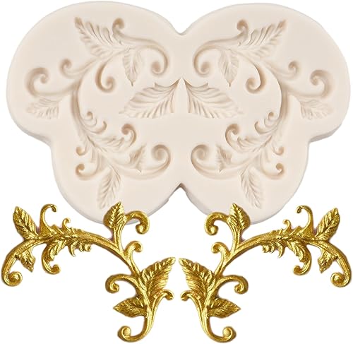 Miniatura 12 de Molde de fondant barroco Curlicues Scroll Lace Border Molde de silicona para decoración de pasteles Chocolate Cupcake Topper Candy Sugar Craft