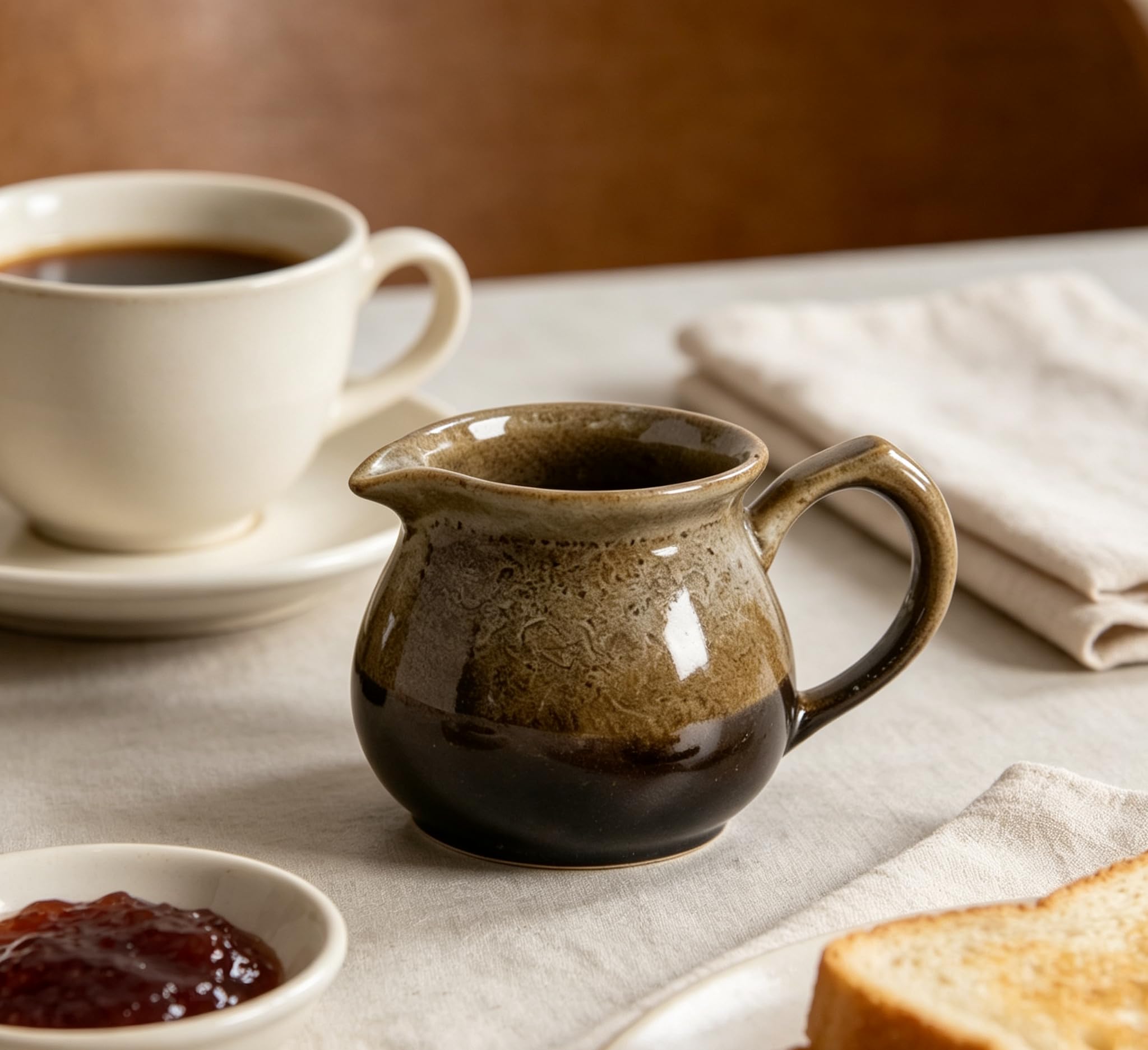 Generisch Keramikkännchen Für Kaffee, Milch, Sahne Und Sirup