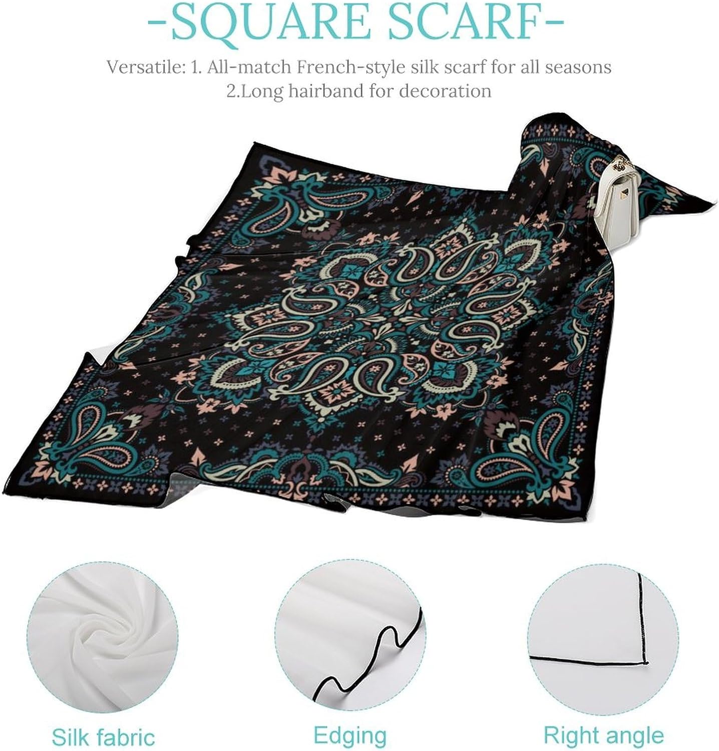 Custom Large Square Head Scarves,Warm Hair Wraps Neck Coverage Perfect for Gifts