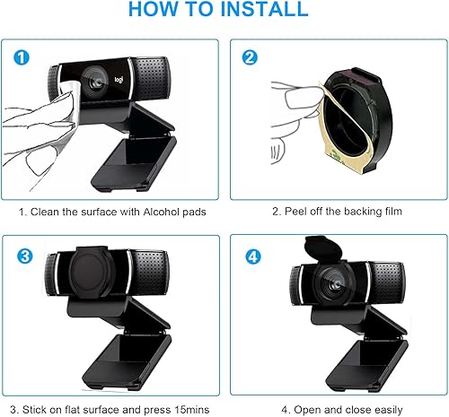 Miniatura 5 de Paquete de 2 fundas universales para cámara web, cubierta de lente de cámara web externa para computadora de escritorio, cubierta de obturador, clip