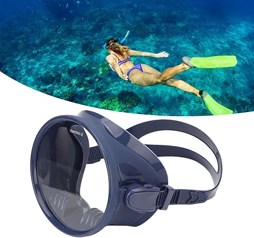 Miniatura 4 de Asixxsix Máscara de buceo, sin empañamiento, gafas de buceo ovaladas para esnórquel, a prueba de fugas, visión amplia, de vidrio templado, máscara