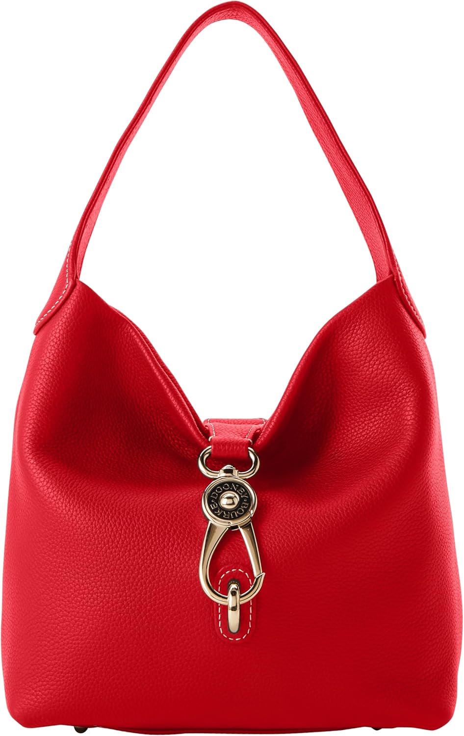 Dooney & Bourke Women's Small Logo Lock Sac Shoulder Bag in Pebble Grain Leather, with Signature Closure