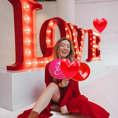 Miniatura 5 de 16 globos para el día de San Valentín, globos de corazón, corazón rojo, diseño de feliz día de San Valentín, fiesta de San Valentín, suministros de