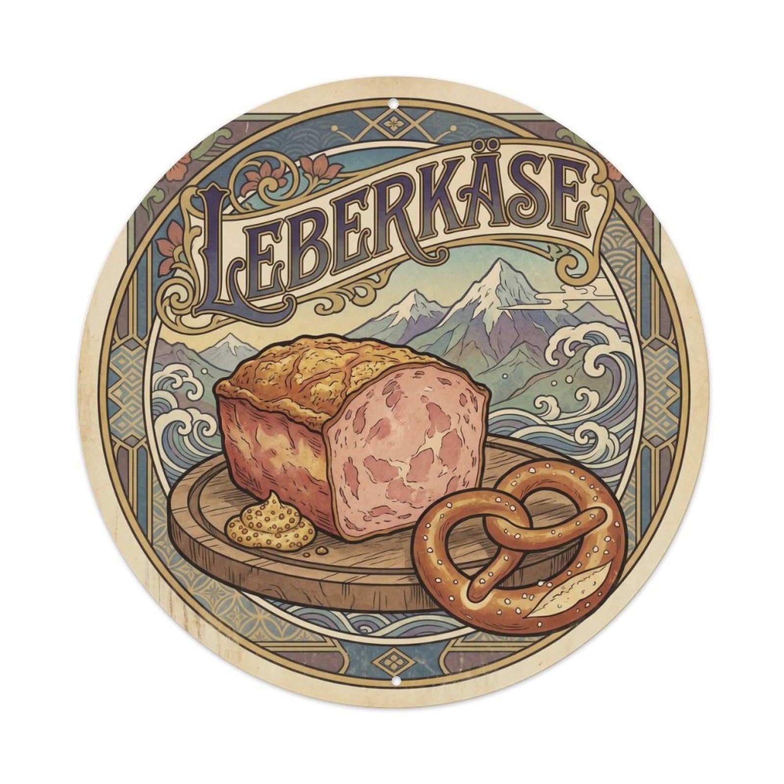 German Leberkase Meatloaf Culinary Heritage Metal Tin Sign