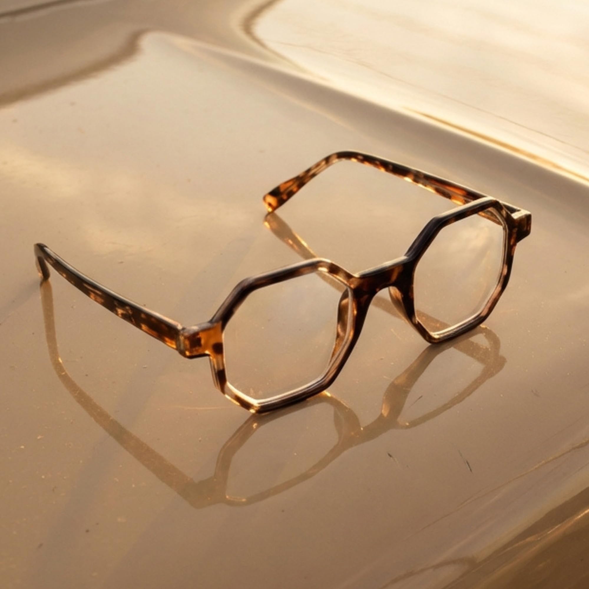 Amazon.com: 2SeeLife Oversized Hexagon TR-90 Reading Glasses  display picture 2