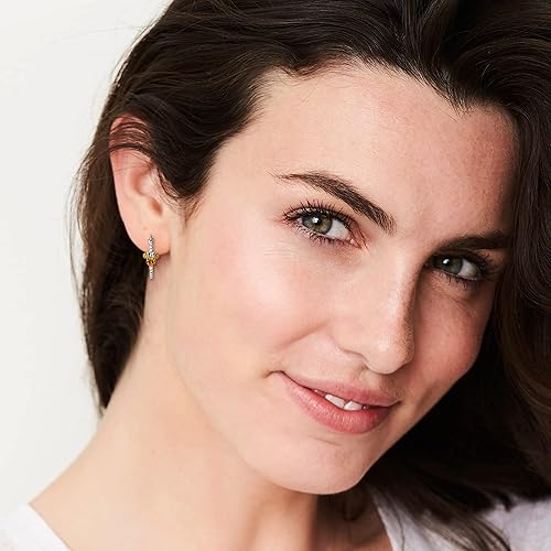 Miniatura 3 de Disney Jewelry for Women Mickey Mouse or Minnie Mouse Birthstone Cubic Zirconia Hoop Earrings, Sterling Silver