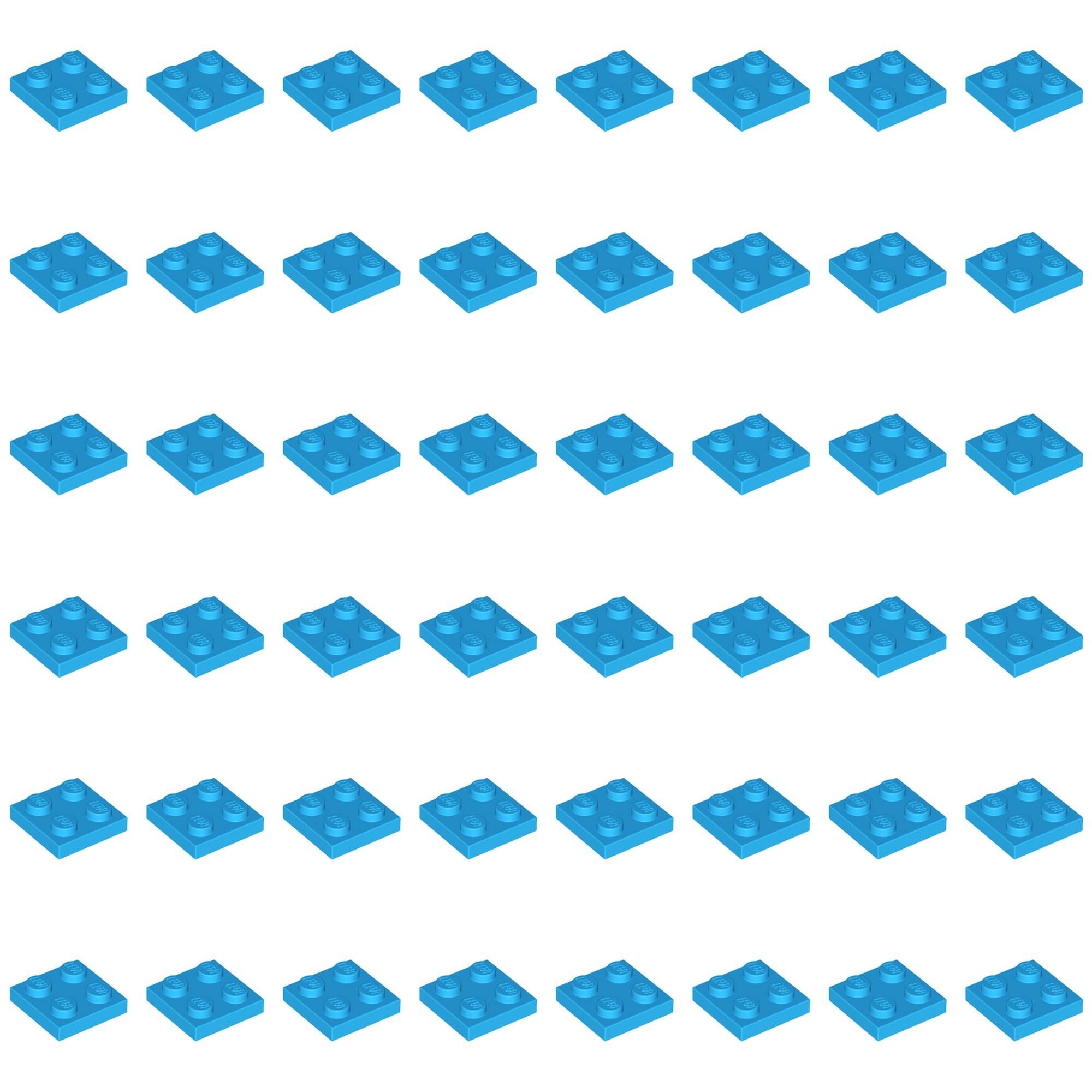 LEGO Building Plate, 2 x 2 Studs, Part 3022 (Dark Azure, 10, Bricks) — image 1