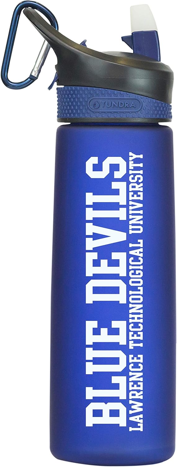 The Fanatic Group Lawrence Technological University Tritan Plastic Frosted Sport Water Bottle, Design-1 - Blue