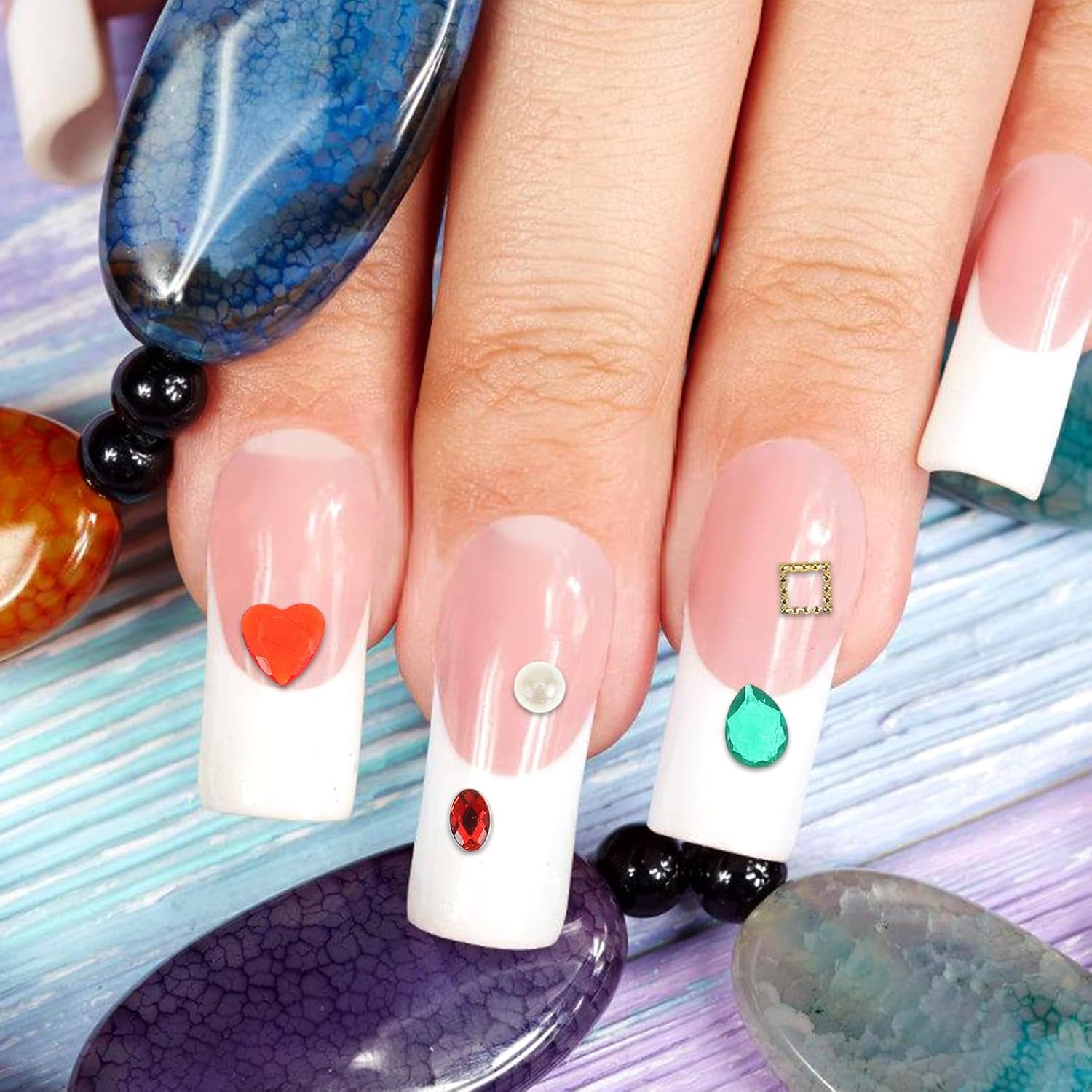 6 Box 12 Rhinestone Nail Art Mixed Style DIY Manicure Gems for Shiny Nails Delicate Pearl and Glass Decor for Women Creativity