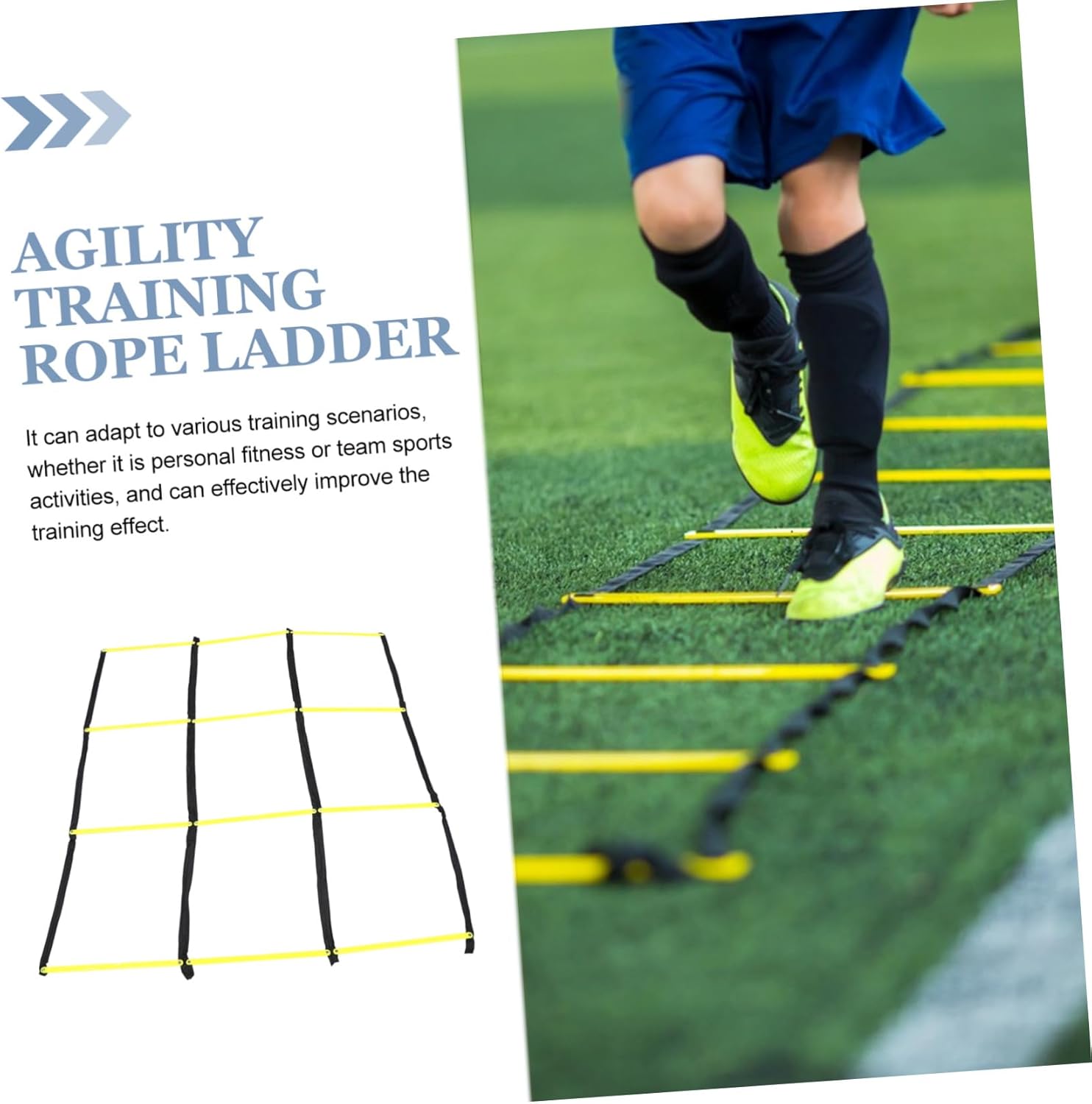 Foldable Ninesquare Agility Ladder for Football Training Multifunctional Soccer Speed and Footwork Equipment Outdoor Ladder for Coordination Fitness and Sports Drills