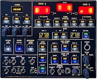Torquino Flight Simulator Cockpit Panels, A107 A32X Simulator Overhead Panel for MSFS 2020/2024- Compatible with Multiple Aircraft Types, Flight Sim Accessories with Adjustable Backlight
