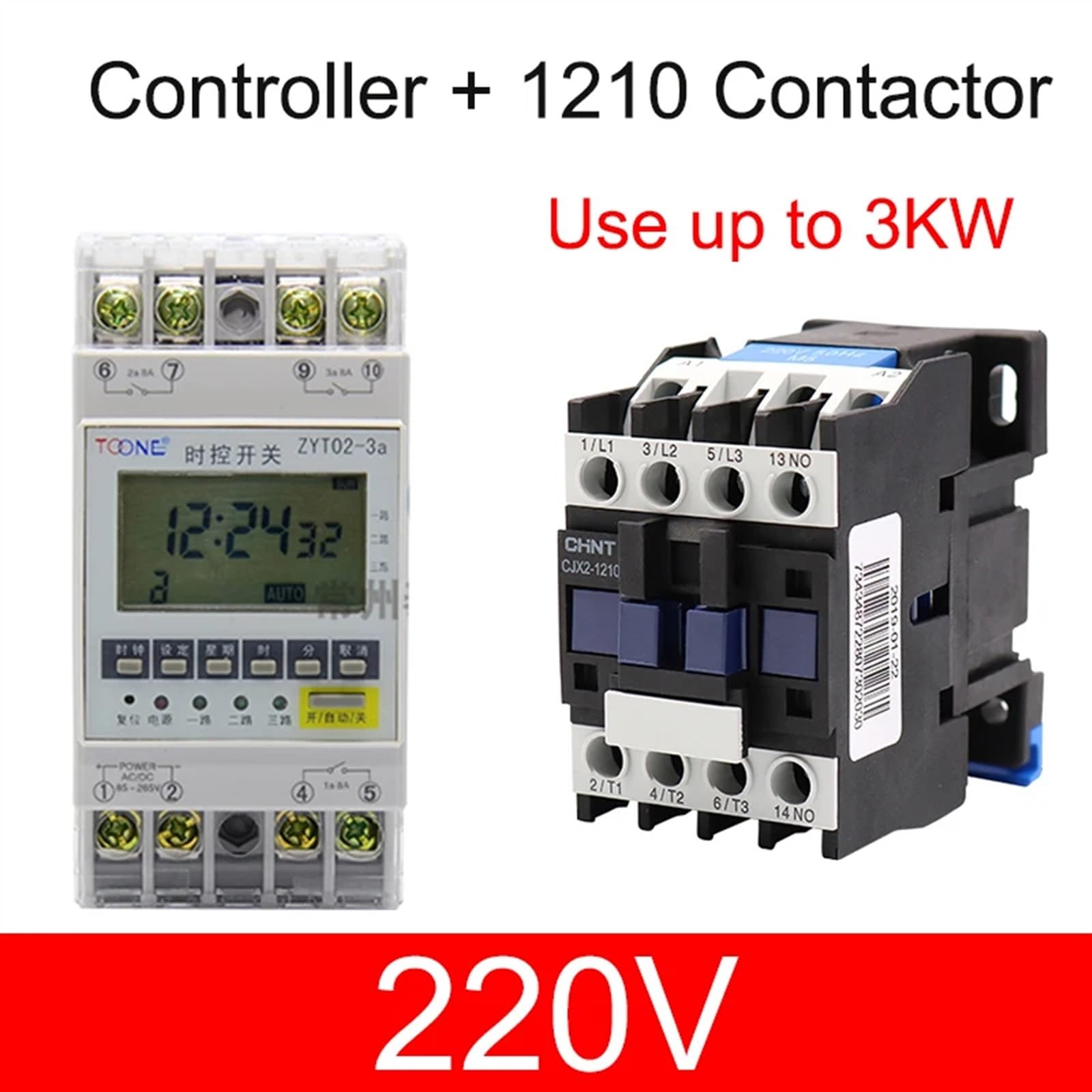 Kontroler stycznika ZYT02, zasilacz 2, kW do 25, wyłącznik czasowy, 220 V(zestaw 2 (3kw))