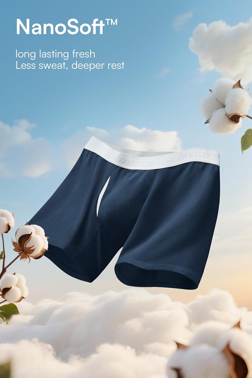 GOOTUCH Men's Odor Control Cotton Boxer Briefs, Moisture Wicking Sweat-Out Softer Underwear, Durable & Anti Chafe (2&4 pack) - Image 4