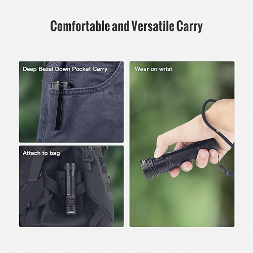 Miniatura 8 de ThruNite Linterna recargable LED TC20 V3, 4720 lúmenes altos, súper brillante, potente luz de mano, luz de flash táctica de carga USB-C con batería