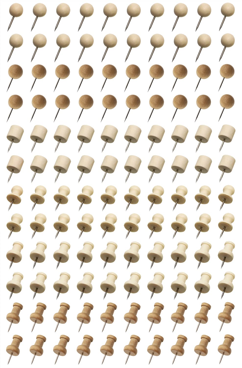 Tupalizy 120PCS Wooden Thumb Tacks Decorative Push Pins for Cork Bulletin Board Wall Travel World Map Marking Place Hanging Pictures Posters Tapestry Photos DIY Craft Projects Office School Supplies