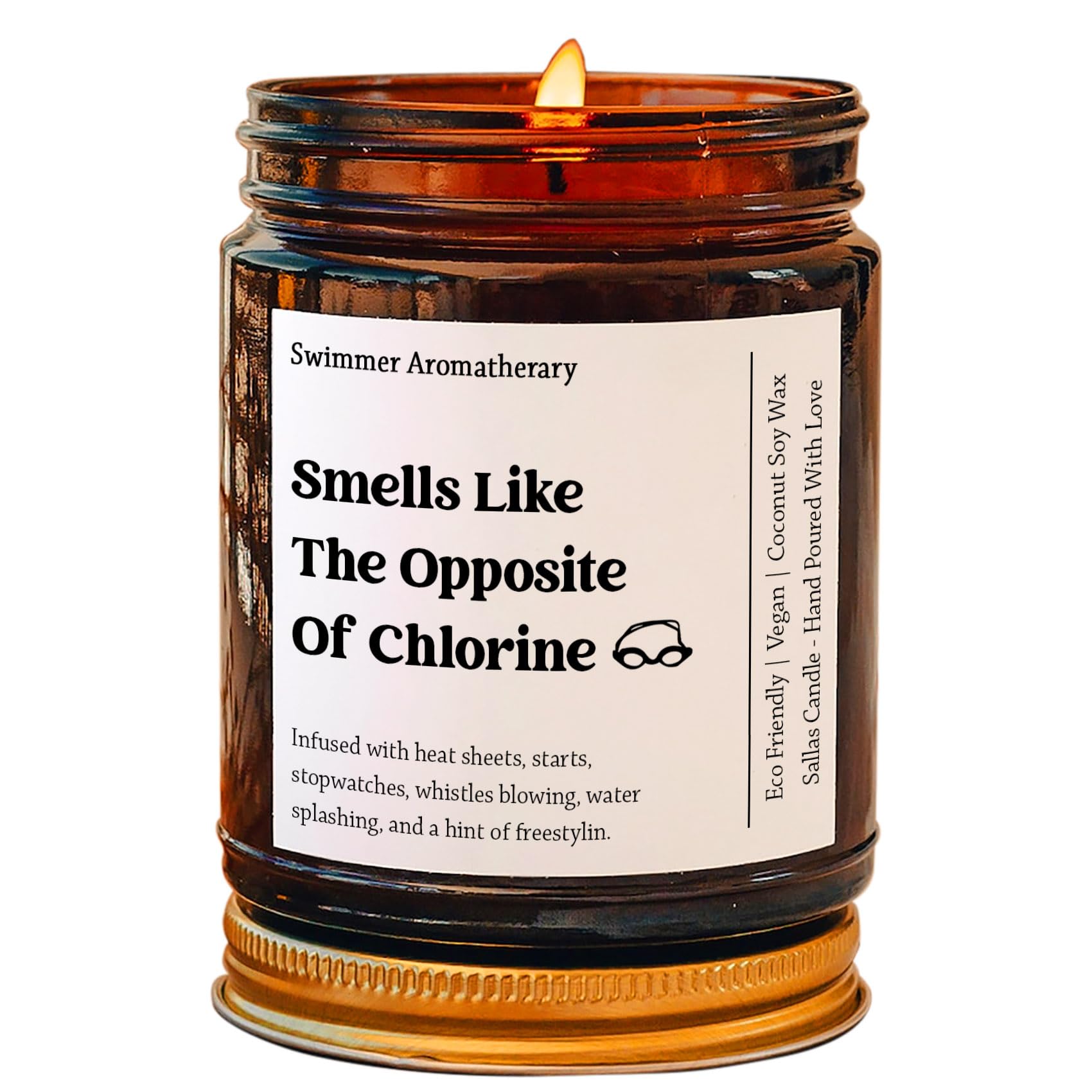 Swimmer Gifts, Swimmer Candle, Gift for Swimmer, Swim Gift, Swim Candle, Swim Team, Chlorine Candle, Smells Like The Opposite of Chlorine, 4 Oz 9 Oz Amber Candle 9 Fragrances