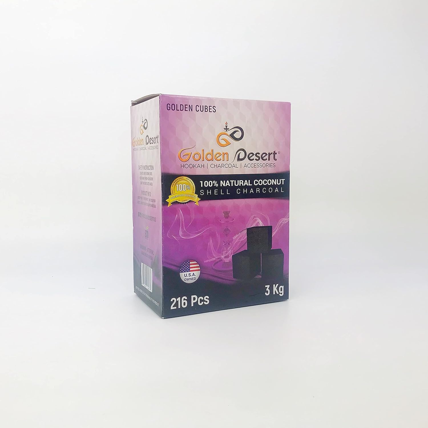 Golden Desert Coconut Charcoal 216pc (Cubes)