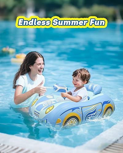 Miniatura 5 de Pistola de agua automática con flotador de piscina para niños pequeños, flotador inflable para piscina de bebé, juguetes de piscina para niñas de 3