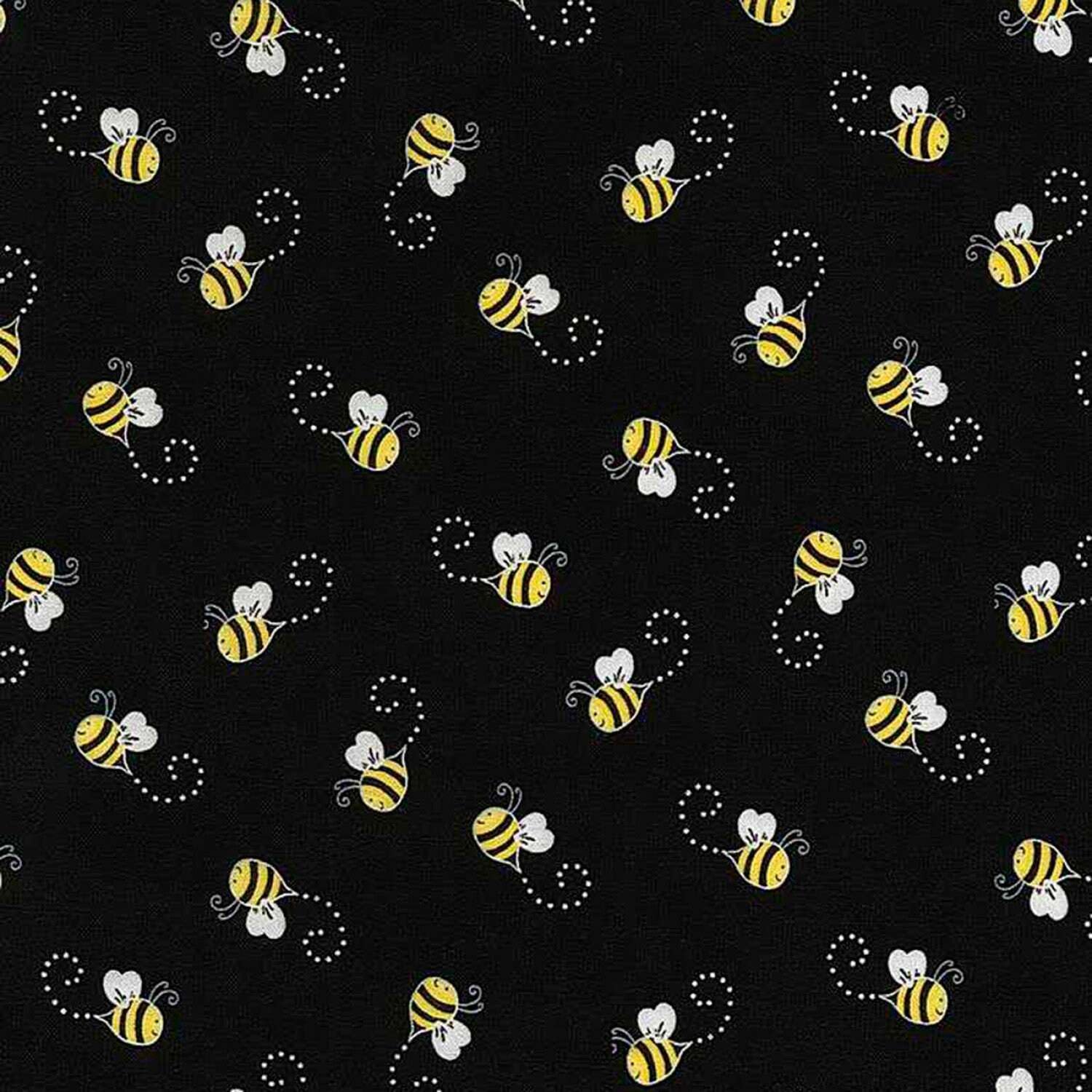 You Are My Sunshine Bees Black, Fabric by the Yard