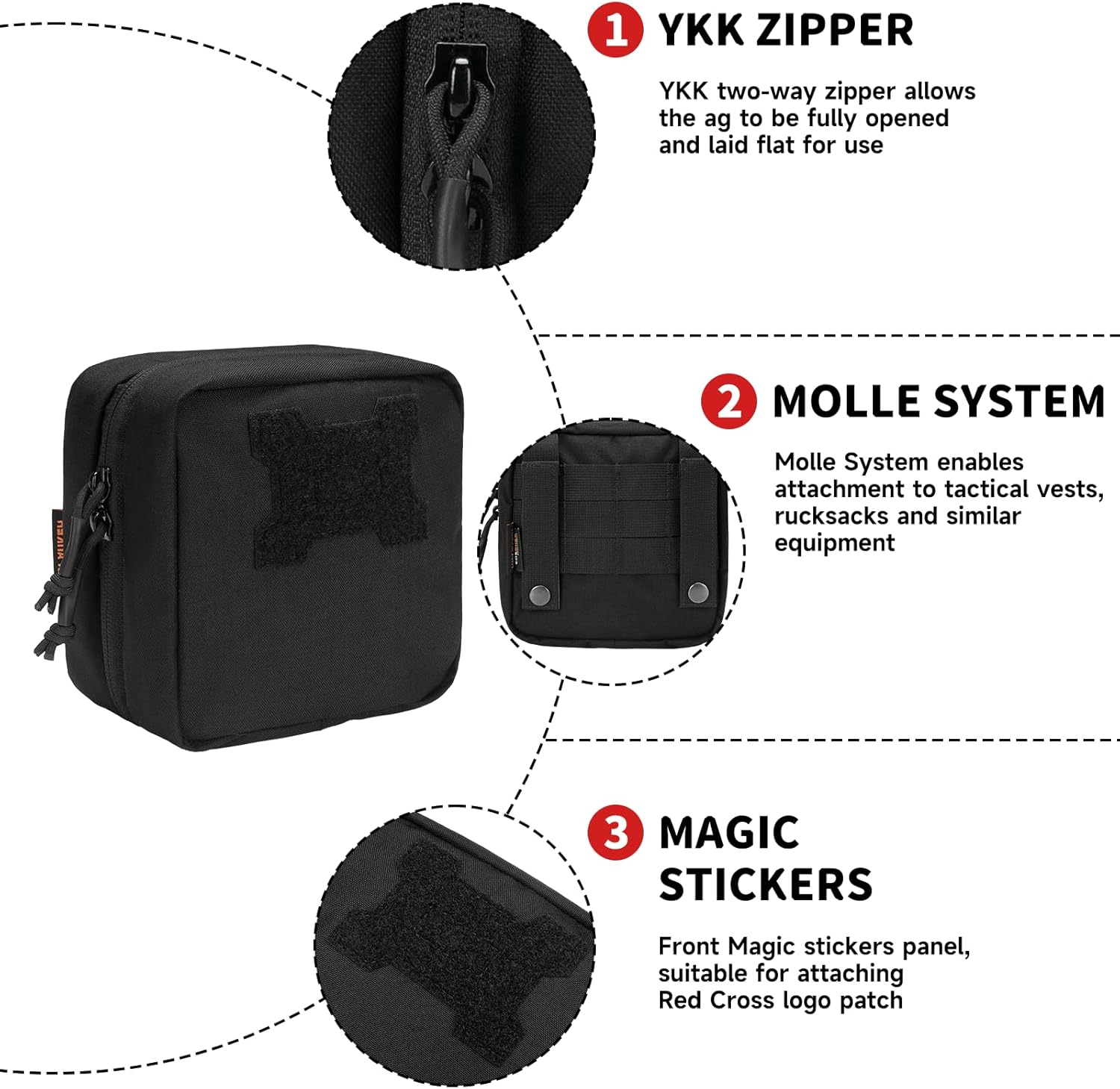 EXCELLENT ELITE SPANKER MOLLE IFAK Pouch Tactical First Aid Pouch Bag Empty EMT Utility Medical Pouch - Image 4