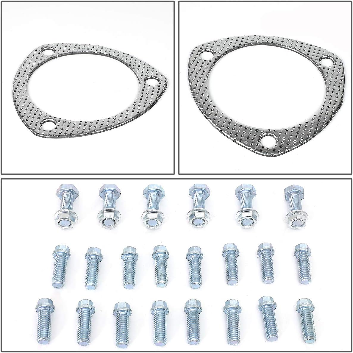 DNA Motoring GKTSET-BBC-82L Aluminum Exhaust Manifold Header Gasket Set Replacement,Metallic