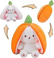 Vista 1 de MIAODAM Peluche reversible de conejo de zanahoria, orejas de conejo de zanahoria con cremallera, peluche de conejo de frutas, peluche de conejo