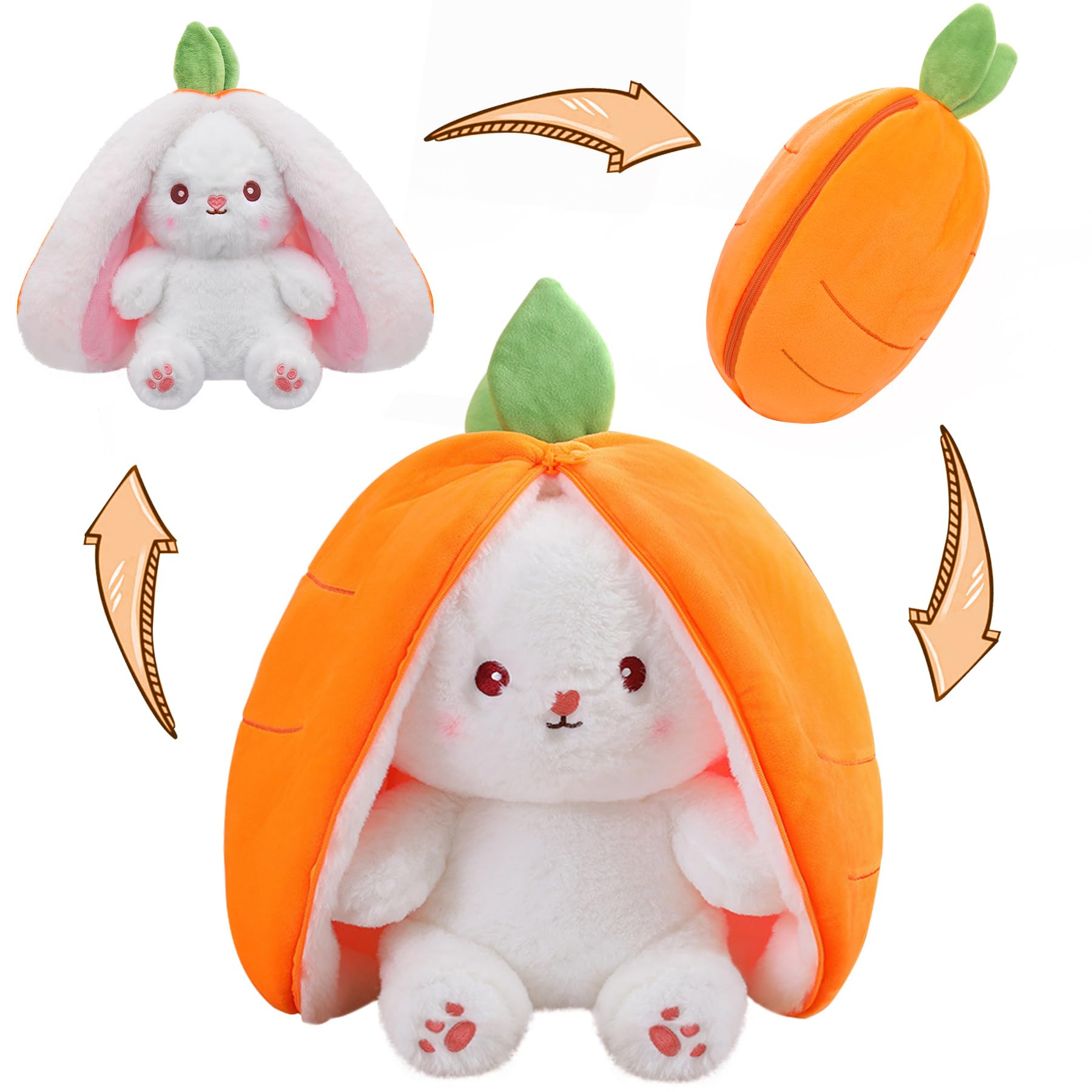 Amazon.com: MIAODAM Reversible Carrot Bunny Stuffed Animal, Carrot