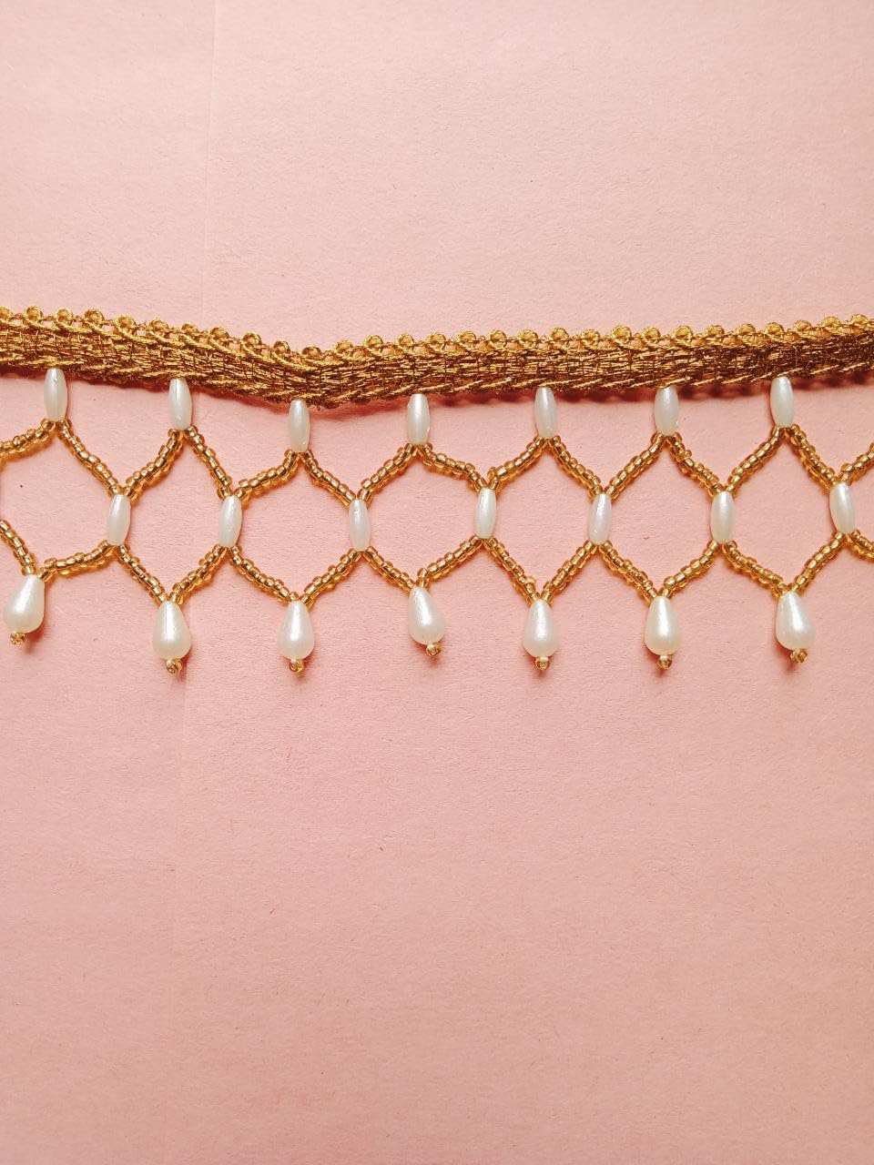 CHAHBELI-4 mtr Mesh Weaving fringr Tassel Beaded Tassel lace Trim Crystal Rhinestone Trim Hand Beaded Fringe teim lace